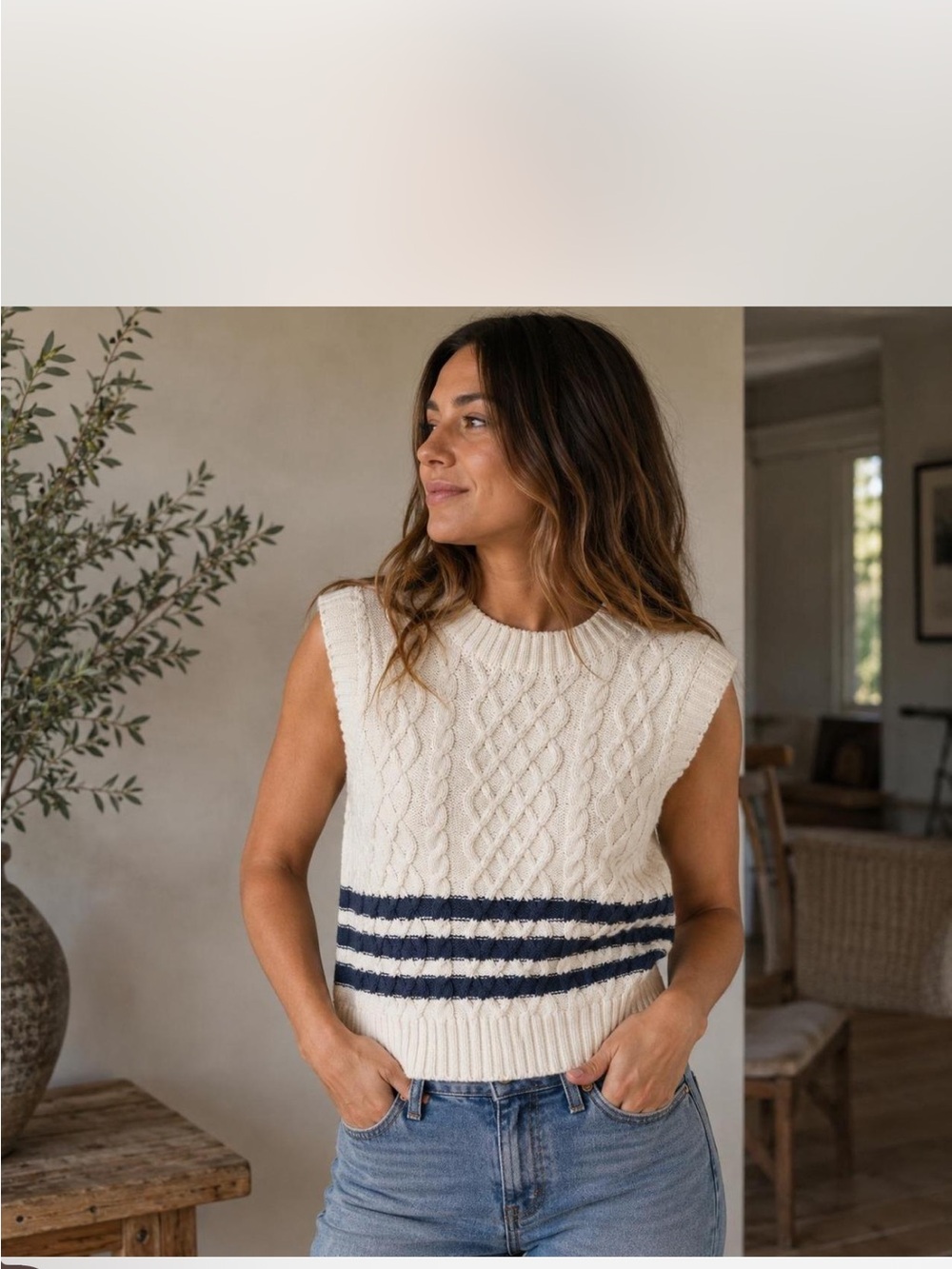 caslon cable knit vest